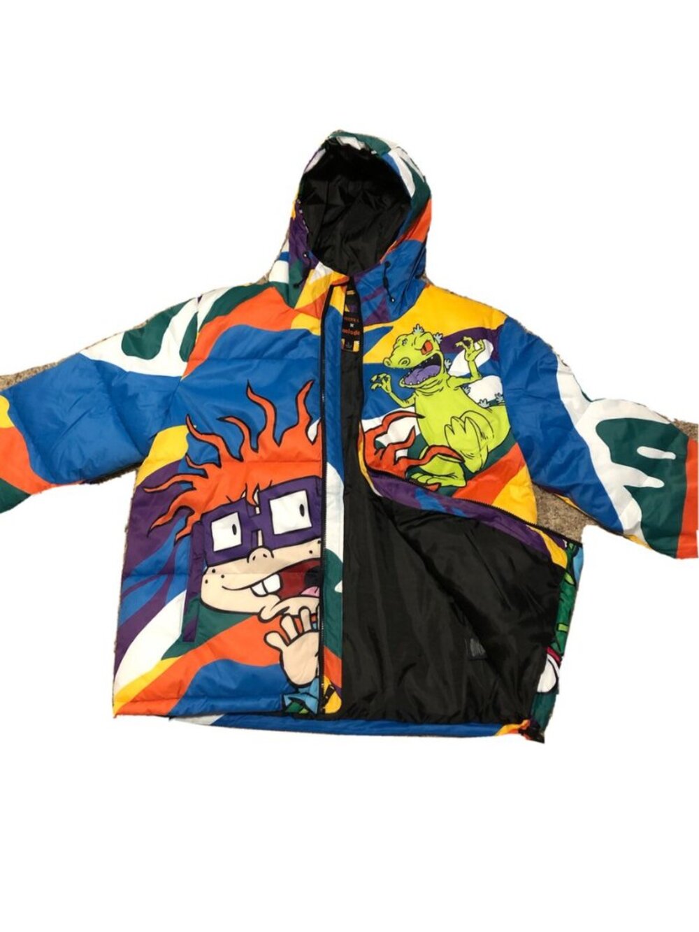 Members Only x Nickelodeon Rugrats Puffer Jacket Men's L Tommy Chuckie Reptar